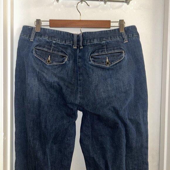 Boden Straight Leg Cuffed Bottom Double Burton Medium Wash Denim Jeans 12 R - Picture 5 of 9